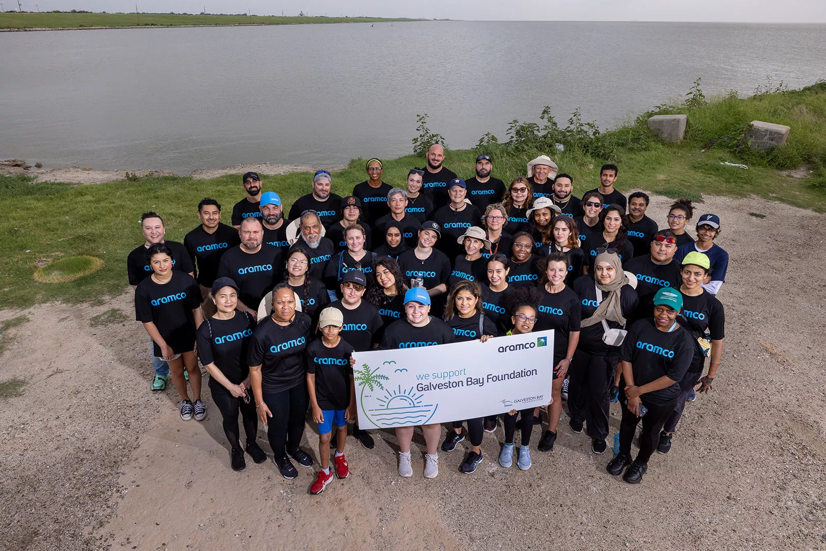 Group photo from the 2024 Galveston Bay Cleanup Event