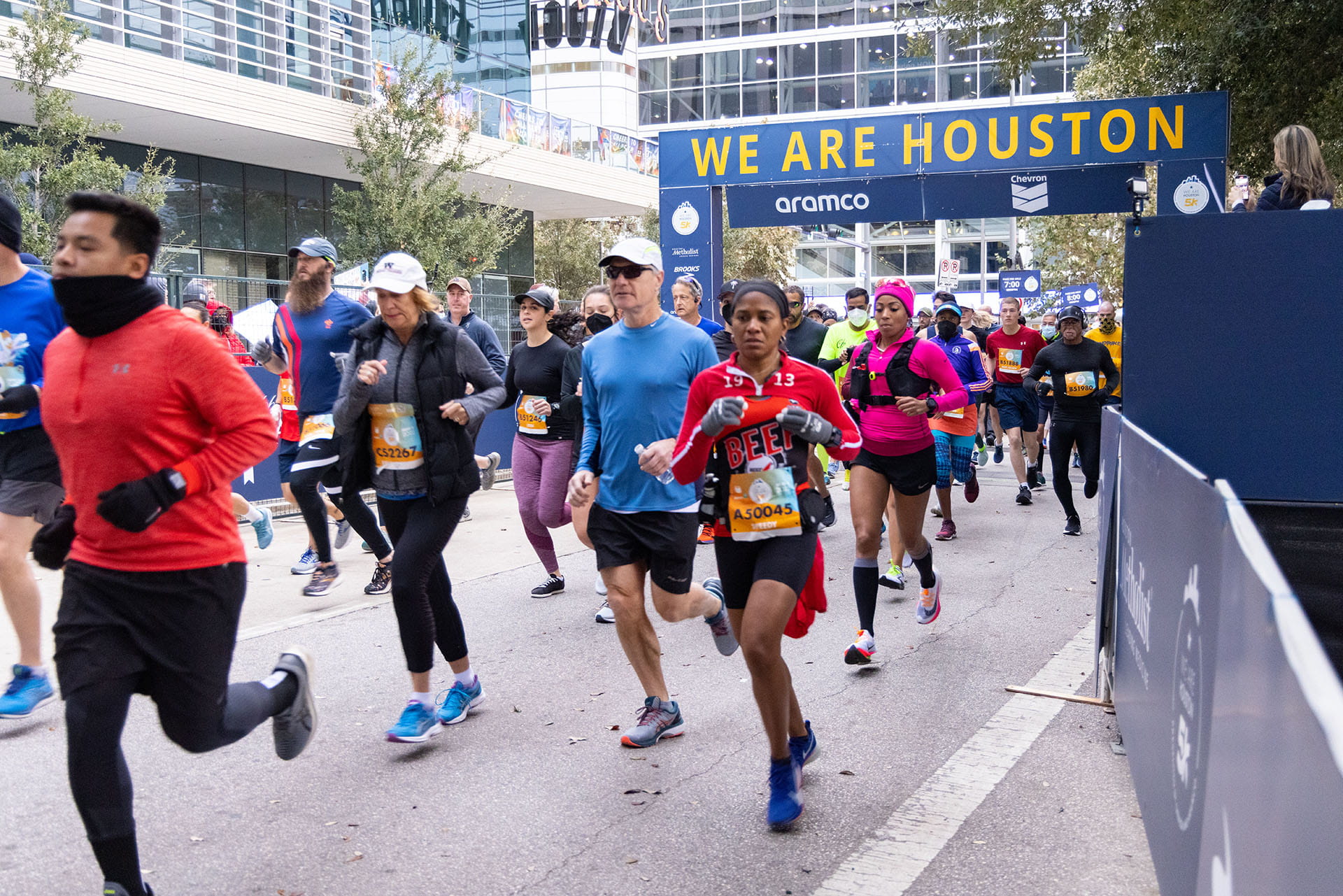 Runners compete in the Aramco Houston Half-Marathon