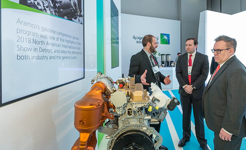 U.S. EPA Administrator Andrew Wheeler speaks with researchers about cleaner energy technologies being developed by Aramco