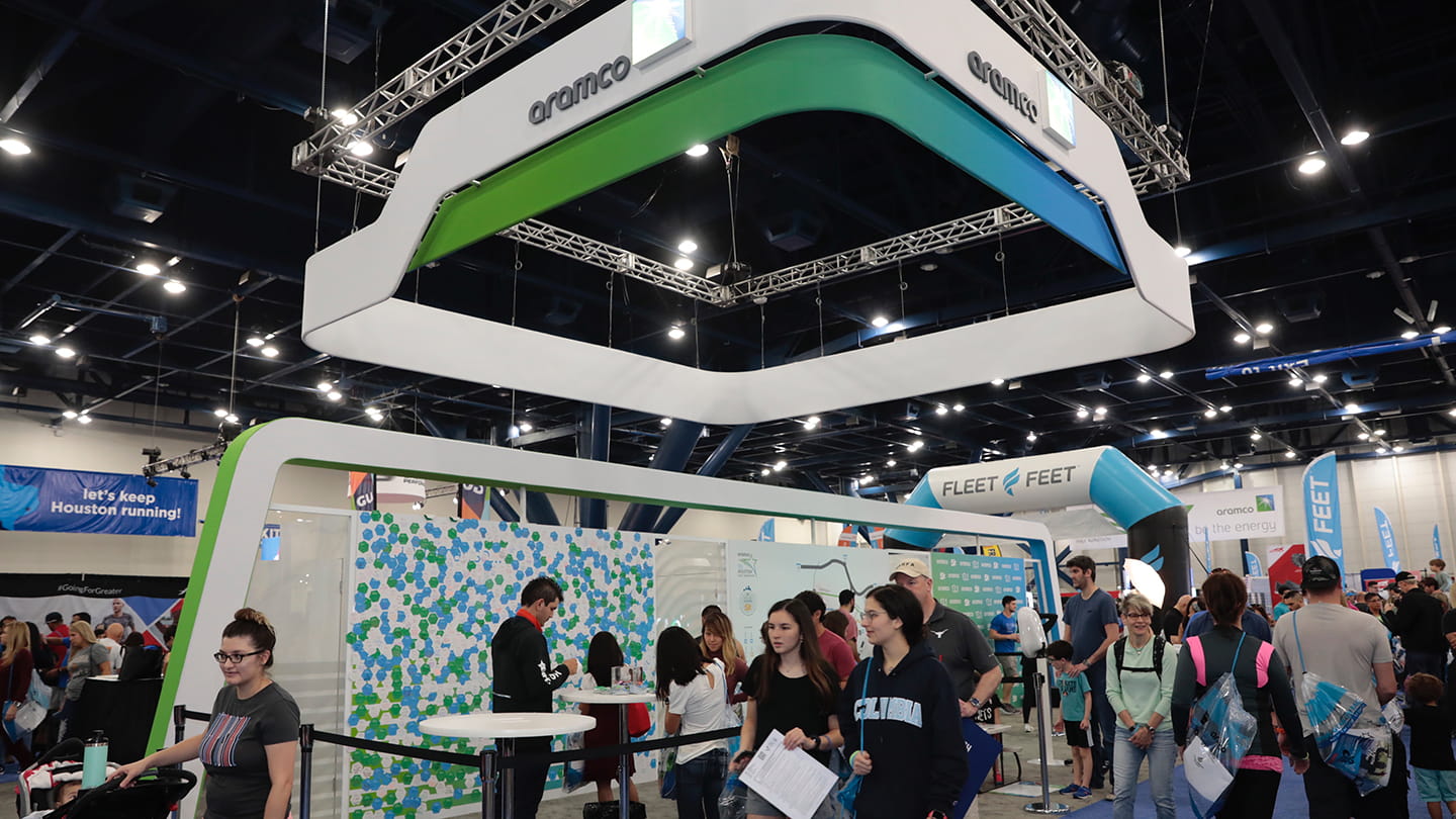 2020 Aramco Houston Half Marathon booth